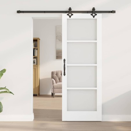 Kit de portes coulissantes Ensemble de 2 Blanc et noir 