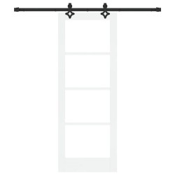 Kit de portes coulissantes Ensemble de 2 Blanc et noir 