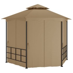 Belvédère avec parois 3,1x2,7 m Taupe 