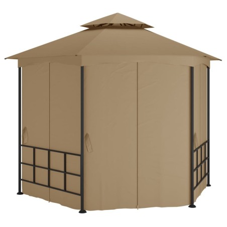 Belvédère avec parois 3,1x2,7 m Taupe 