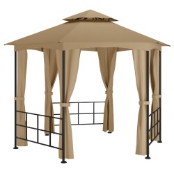 Belvédère avec parois 3,1x2,7 m Taupe 