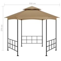 Belvédère avec parois 3,1x2,7 m Taupe 