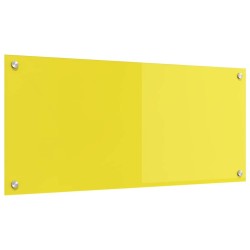 Bordure de cuisine Jaune 90x40x0.6 cm en verre trempé 