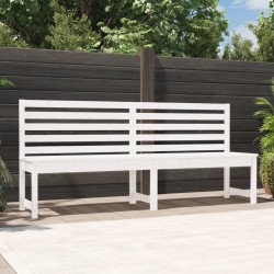Banc de jardin blanc 201,5 cm bois massif de pin 