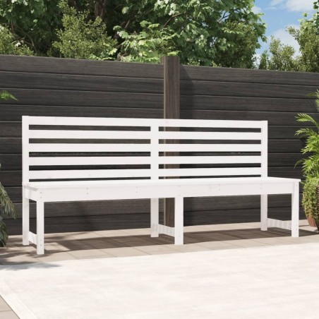 Banc de jardin blanc 201,5 cm bois massif de pin 