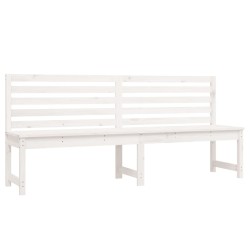 Banc de jardin blanc 201,5 cm bois massif de pin 