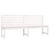 Banc de jardin blanc 201,5 cm bois massif de pin 