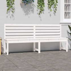 Banc de jardin blanc 201,5 cm bois massif de pin 