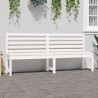 Banc de jardin blanc 201,5 cm bois massif de pin 