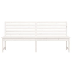 Banc de jardin blanc 201,5 cm bois massif de pin 