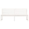 Banc de jardin blanc 201,5 cm bois massif de pin 