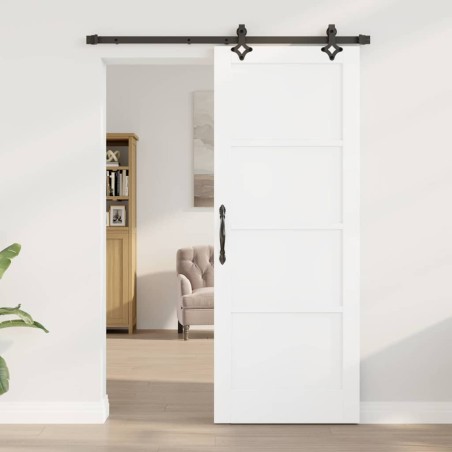 Porte coulissante avec quincaillerie 'ORKDAL'en bois de pin blanc solide 
