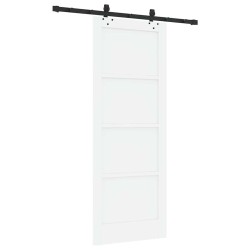Porte coulissante avec quincaillerie 'ORKDAL'en bois de pin blanc solide 