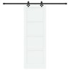 Porte Coulissante avec Kit de Matériel 'ORKDAL'en Bois Massif Pin Blanc 