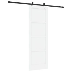 Porte Coulissante avec Kit de Matériel 'ORKDAL'en Bois Massif Pin Blanc 
