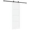 Porte Coulissante avec Kit de Matériel 'ORKDAL'en Bois Massif Pin Blanc 