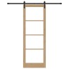 Ensemble de porte coulissante avec matos 'ORKDAL'en bois massif et verre 