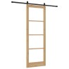 Ensemble de porte coulissante avec matos 'ORKDAL'en bois massif et verre 