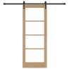 Ensemble de Porte Coulissante avec Matériel 78x202 cm en Bois Massif de Pin 