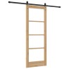 Ensemble de Porte Coulissante avec Matériel 78x202 cm en Bois Massif de Pin 