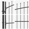 Portail de jardin avec pointe en lance, battant double gris 125x400 cm en acier. 