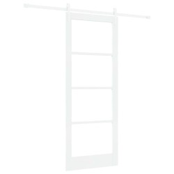 Porte Coulissante avec Quincaillerie Blanche 83x211 cm Bois Massif Pin 