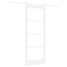 Porte Coulissante avec Quincaillerie Blanche 83x211 cm Bois Massif Pin 