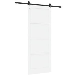 Porte Coulissante avec Quincaillerie Blanche 93x232 cm en Bois Massif de Pin 