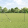 Clôture Euro avec 7 poteaux pointus 1,6 x 10 m en acier galvanisé gris 