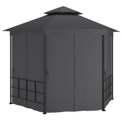 Belvédère avec parois 3,1x2,7 m Anthracite 