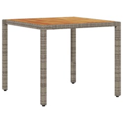 Ensemble de salle à manger de jardin de 3 pièces avec coussins gris en rotin synthétique 