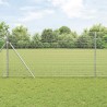Clôture en Fil Soudé avec 13 Poteaux 1.4x25 m Acier Galvanisé 