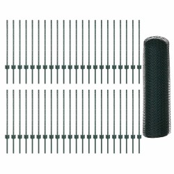 Poteaux de clôture 11 pcs U-Channel Vert 80 cm Acier 