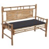 Banc de jardin avec coussin 120 cm Bambou 