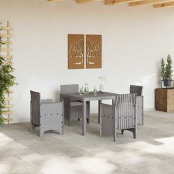 Ensemble de salle à manger de jardin 5 pcs Gris clair 