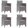Ensemble de salle à manger de jardin 5 pcs Gris clair 