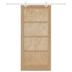 Porte coulissante avec quincaillerie 93x202 cm en pin massif 
