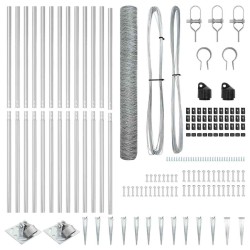 Ensemble de Clôture Set de 2 Acier galvanisé 25 x 1,2 m Durable 