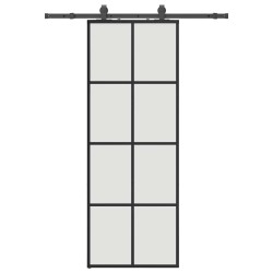 Porte coulissante kit de quincaillerie noir 76x205 cm verre ESG 