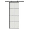 Porte coulissante kit de quincaillerie noir 76x205 cm verre ESG 