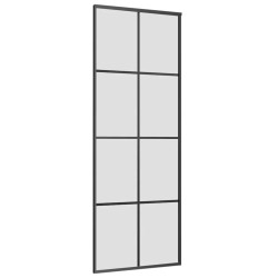 Porte coulissante kit de quincaillerie noir 76x205 cm verre ESG 