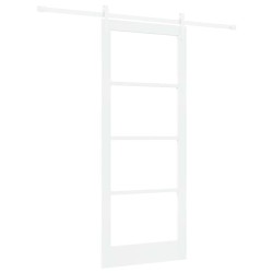 Porte coulissante avec quincaillerie blanche 86x211 cm en pin massif 