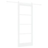 Porte coulissante avec quincaillerie blanche 86x211 cm en pin massif 