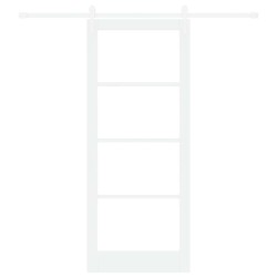 Porte coulissante avec quincaillerie blanche 86x211 cm en pin massif 