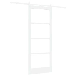 Porte coulissante avec quincaillerie blanche 86x211 cm en pin massif 