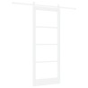 Porte coulissante avec quincaillerie blanche 86x211 cm en pin massif 