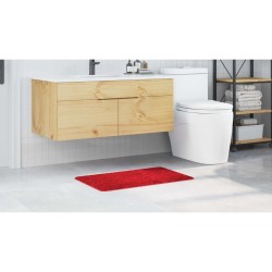 Tapis de bain rectangulaire rouge 50x80 cm en polypropylène antidérapant 