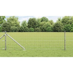 Clôture Euro avec 13 poteaux pointus, 0,8 x 25 m, en acier galvanisé 