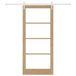 Ensemble de porte coulissante avec quincaillerie 93x211 cm en bois massif de pin 