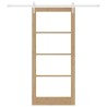 Ensemble de porte coulissante avec quincaillerie 93x211 cm en bois massif de pin 